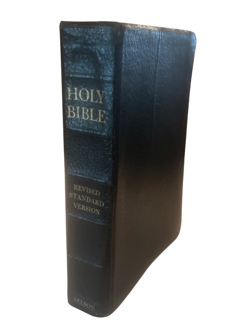Vtg 1950's Holy Bible RSV By Thomas Nelson & Sons Black Leather Cover